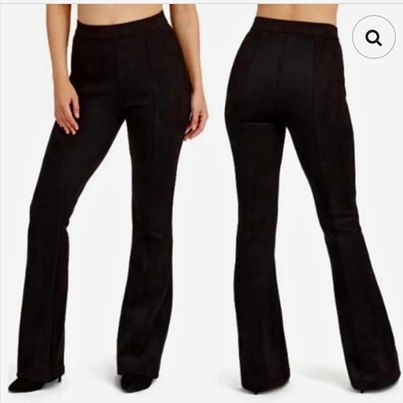 SPANX Pants - ✨ SPANX Black Faux Suede Flare Pants - Sculpting Pull-On Fit (Size Sm/Reg) ✨